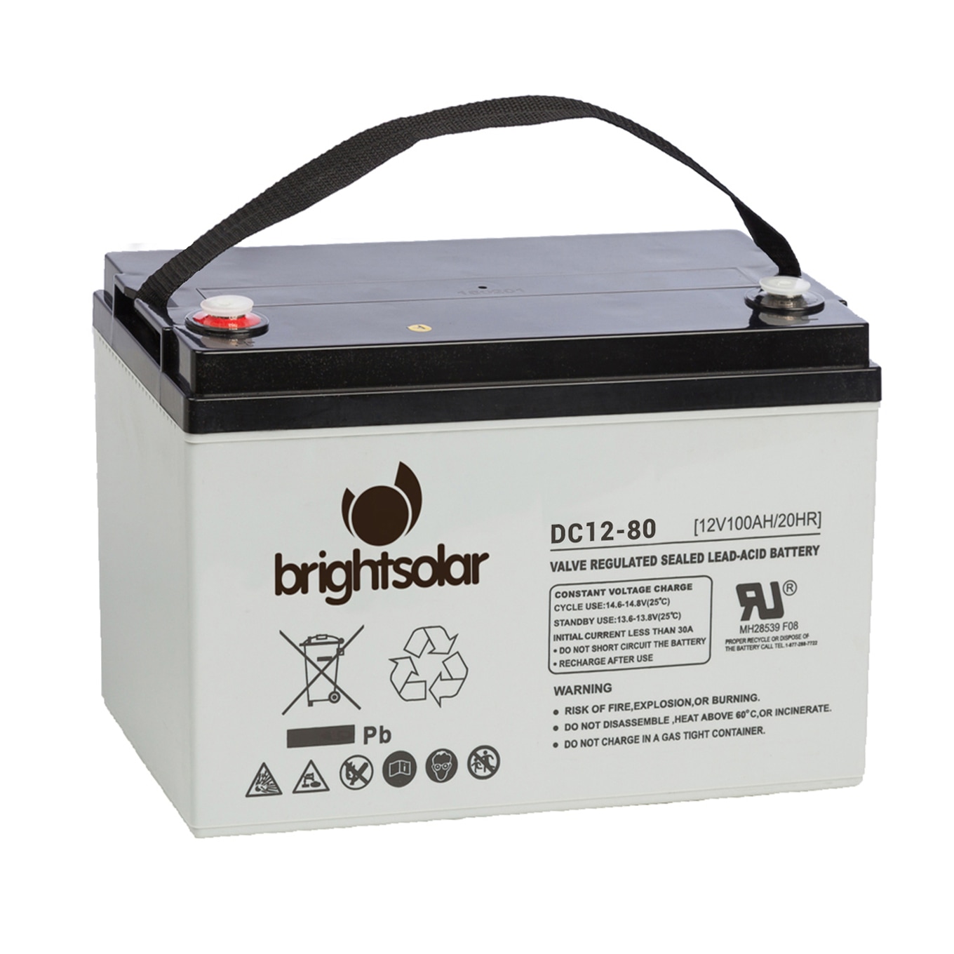 Caravan-akku Bright Solar DC12-80 Ah, huoltovapaa