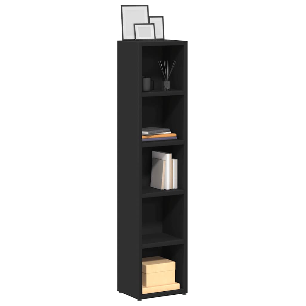 Cd-hyllyt 2 kpl musta 21x16x93,5 cm lastulevy