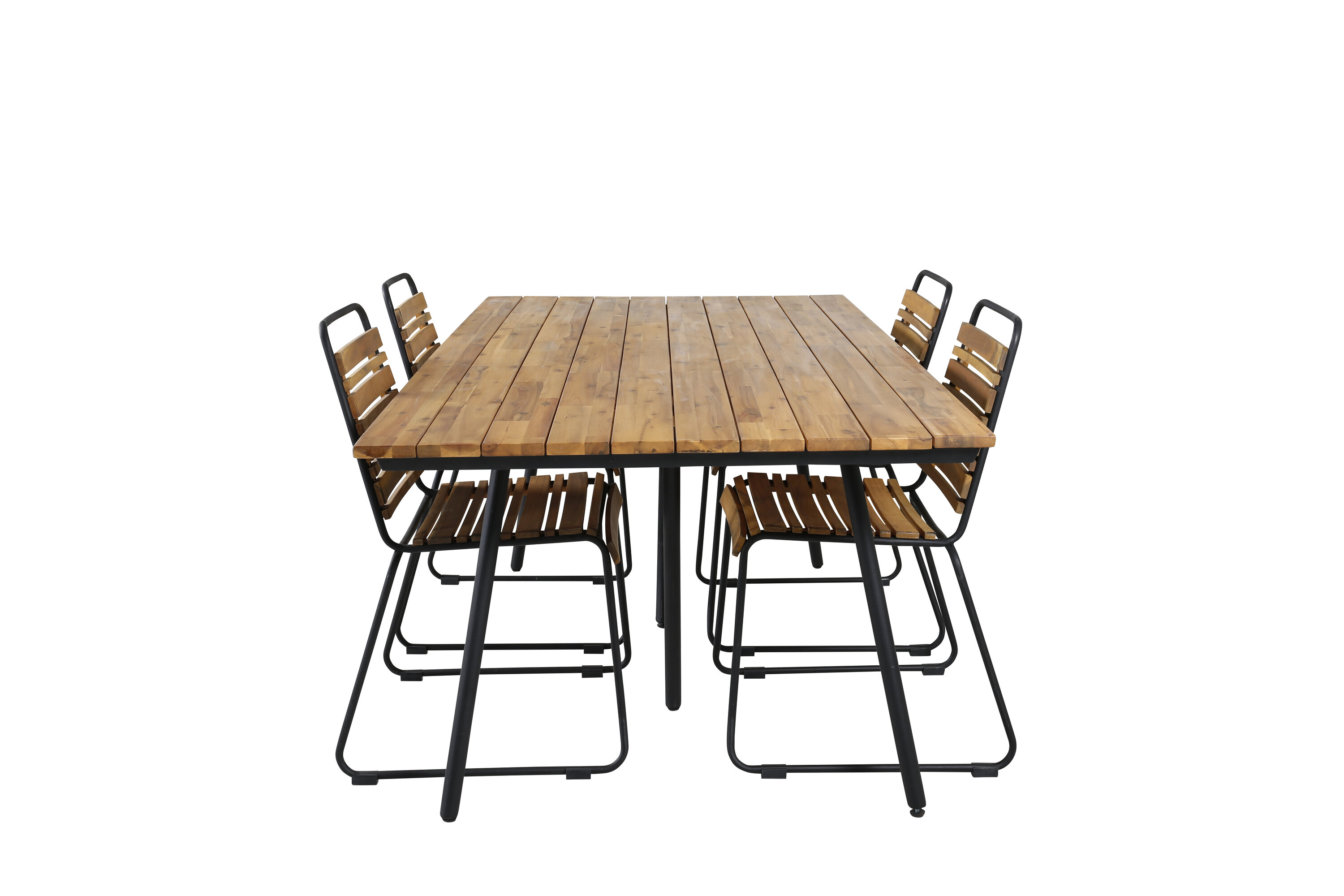Ruokailuryhmä Venture Home Chan/Bois, 200cm pöytä + 4 tuolia, musta/luonnonvärinen