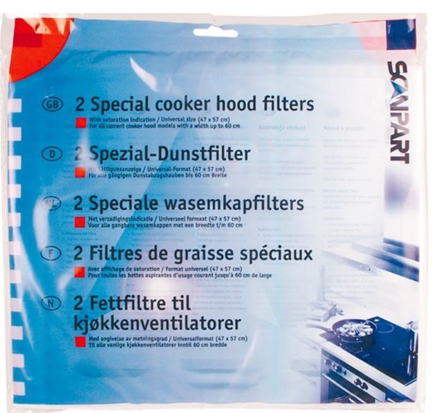 Aktiivihiilisuodatin liesituulettimeen Scanpart 1530050002, 2kpl