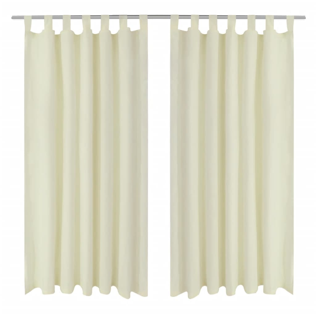 Creme mikro-satiini verhot lenkeillä 2kpl 140 x 245 cm