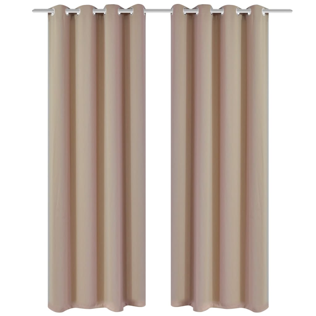 Creme pimennysverhot metallirenkailla 2 kpl 135 x 245 cm