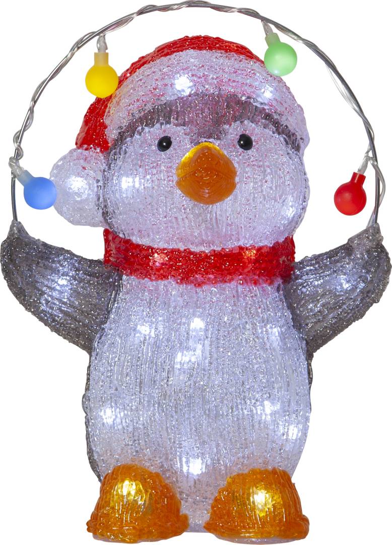 Ulkokoriste Star Trading Crystalo Pingviini, 30 cm