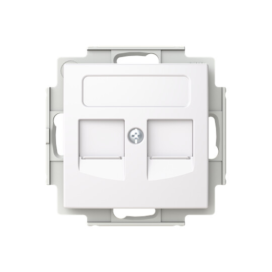 Datarasia Abb Saga 2xRJ45 keystone 85 m, valkoinen
