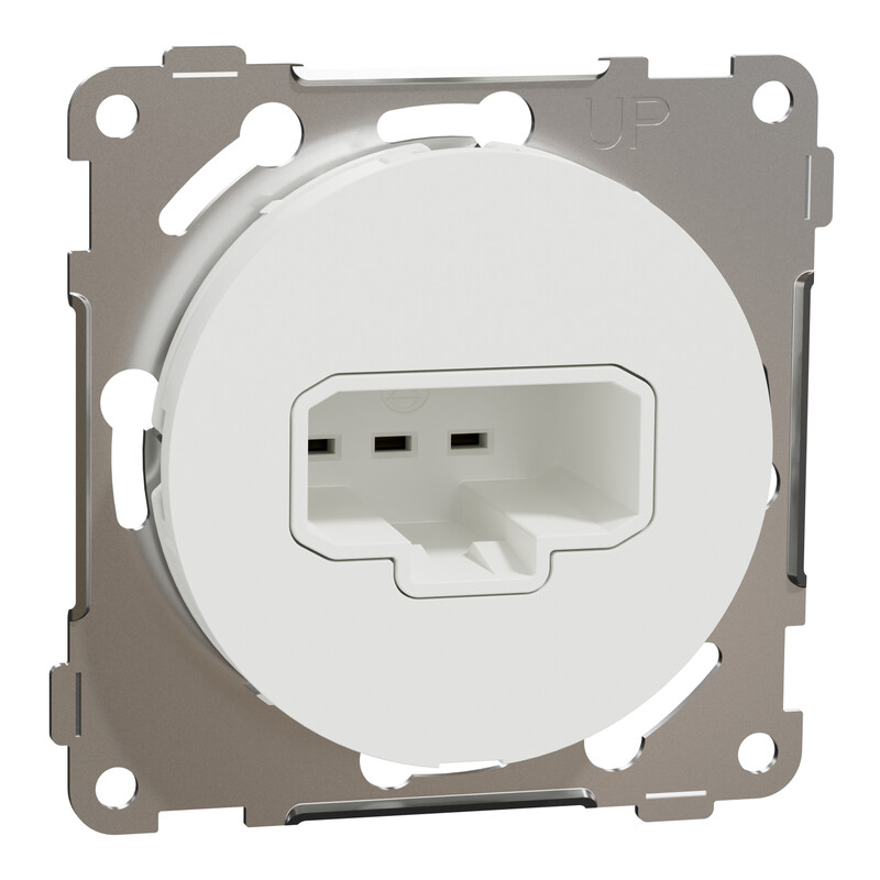 DCL-valaisinpistorasia seinään Schneider Electric ELKO One, IP21, uppoasennus, keskiölevyllä, jousiliitos, valkoinen