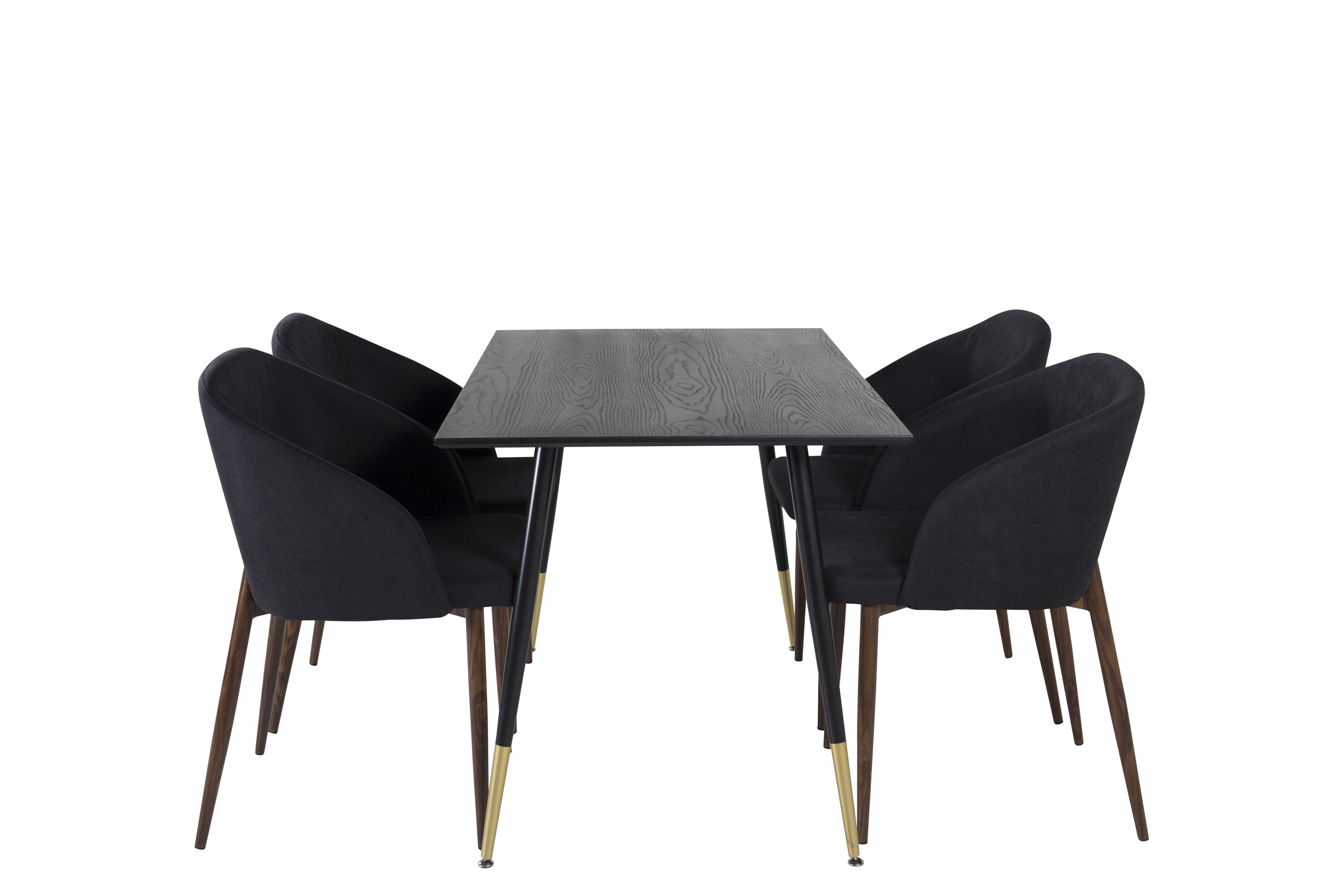 Ruokailuryhmä Venture Home Dipp/Arch, 120x85 cm pöytä + 4 tuolia, musta