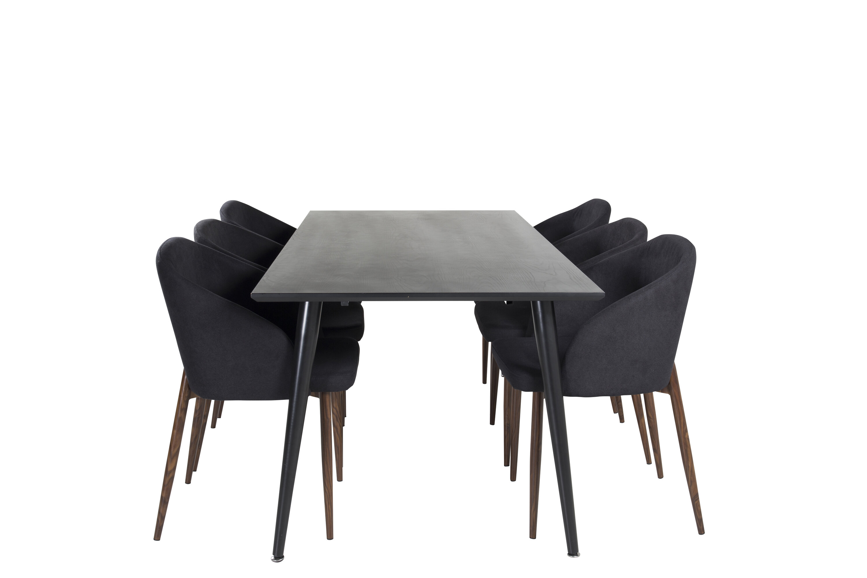 Ruokailuryhmä Venture Home Dipp/Arch, 180x90cm pöytä + 6 tuolia, musta