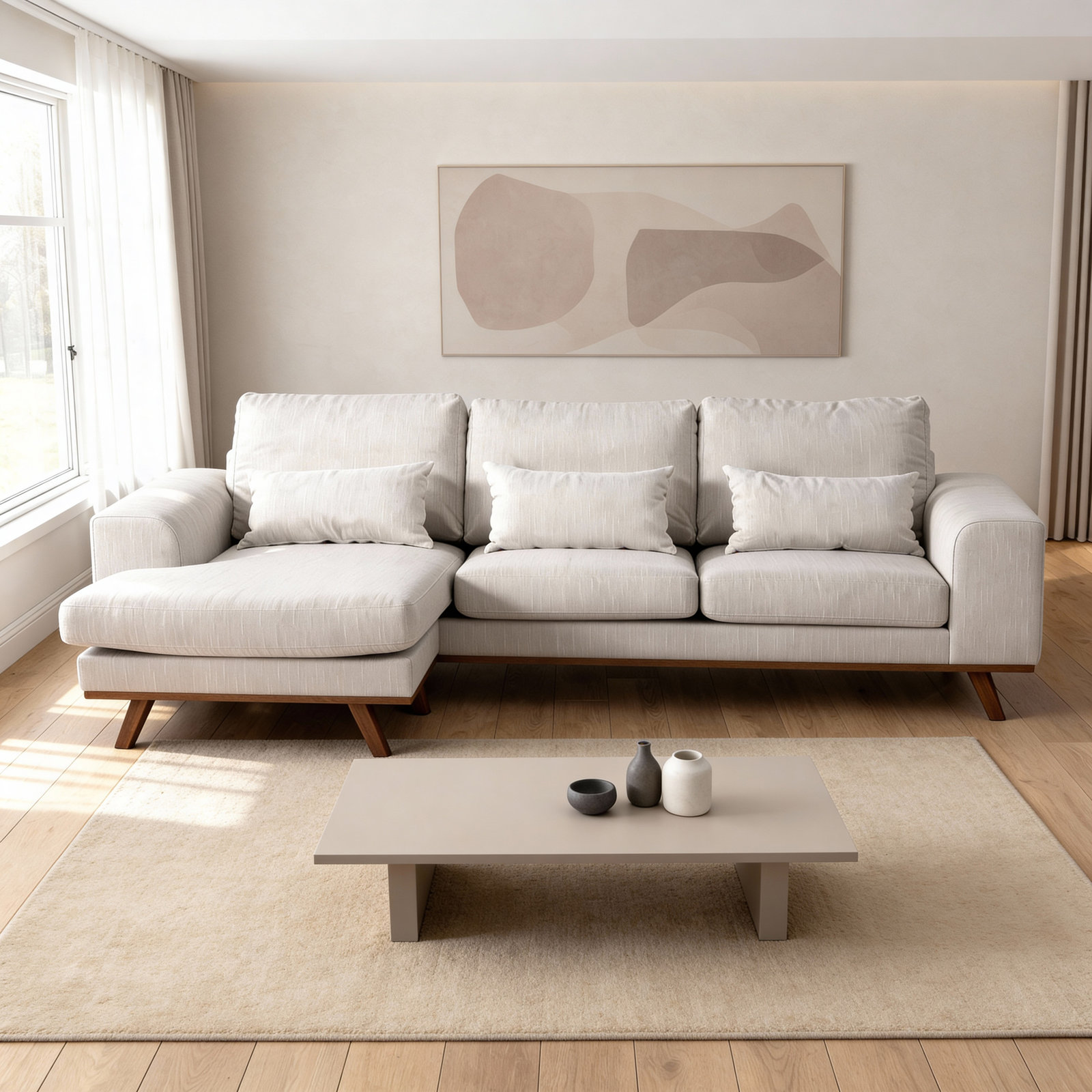 Divaanisohva Feels Like Home Mette, 3-istuttava, beige