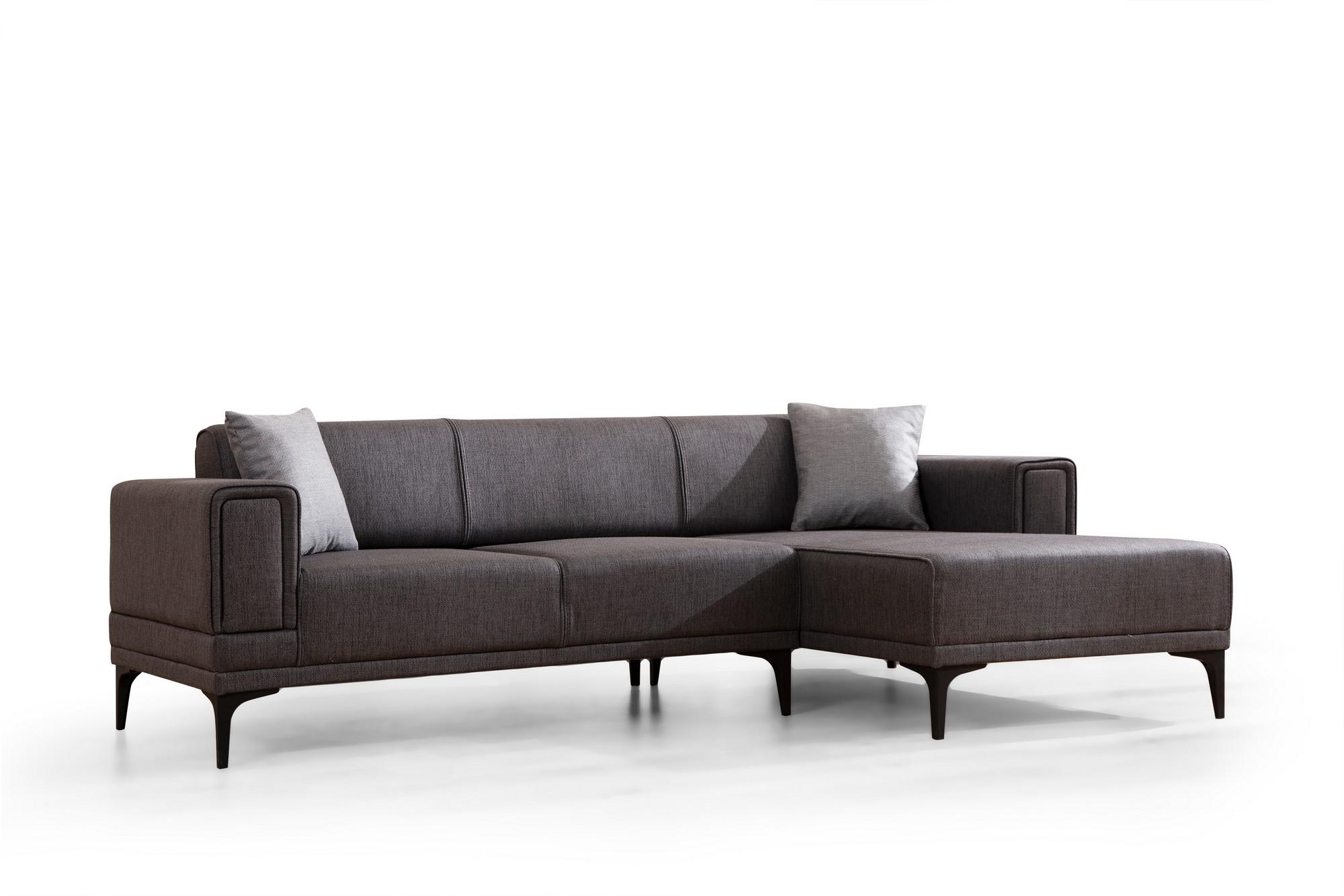Divaanivuodesohva Valento Furniture Horizon, 3-istuttava, oikea, tummanharmaa