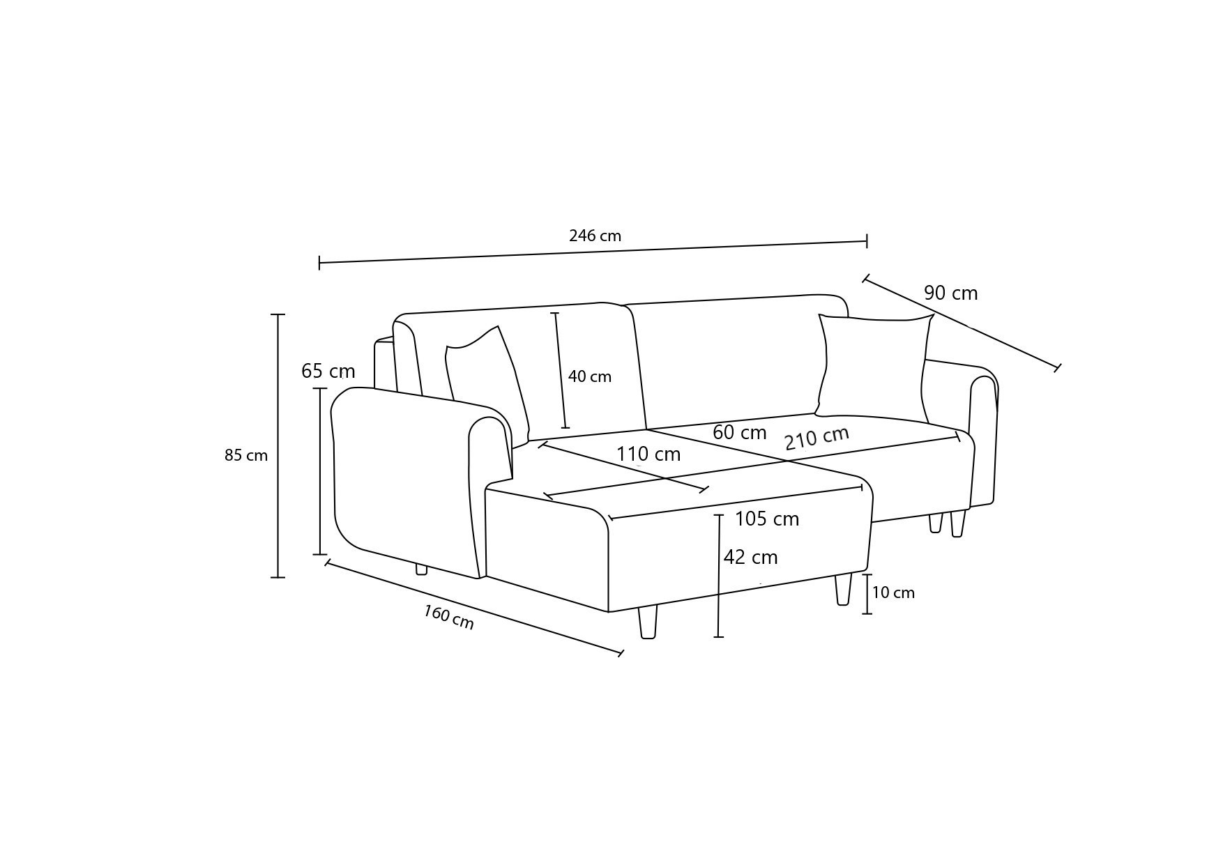 Divaanivuodesohva Valento Furniture Mane vasen