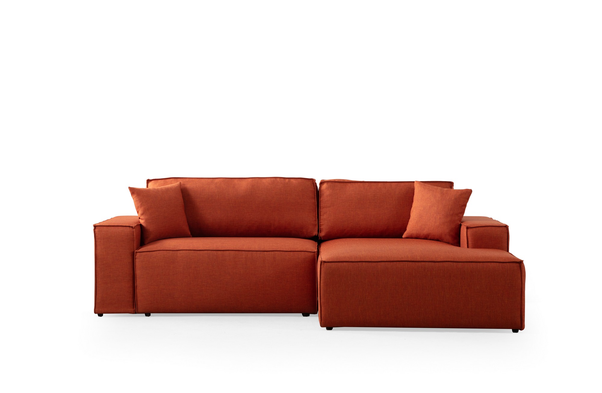 Divaanivuodesohva Valento Furniture Pirlo Corner, 3-istuttava, oikea, oranssi