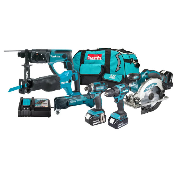 Akkukonesarja Makita LXT DLX6135TX1, 6 konetta, 18V, 3x5.0Ah akuilla