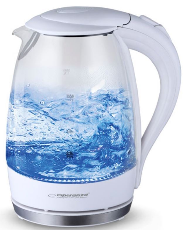 Vedenkeitin Esperanza EKK011W, 1.7L, LED-valolla, valkoinen