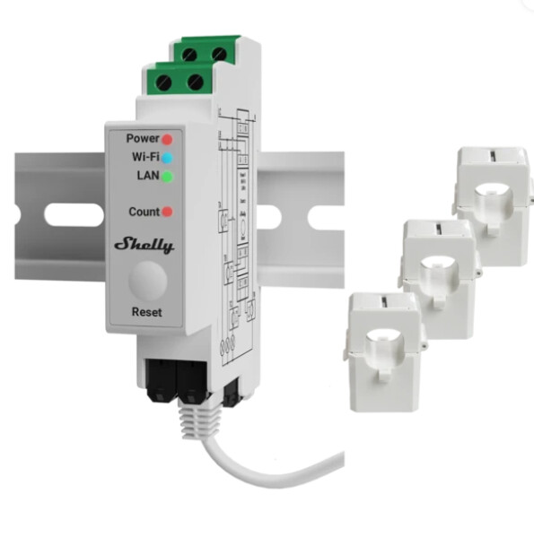 Energiamittari DIN Shelly Pro 3EM