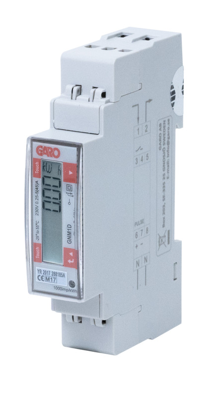 Energiamittari Garo DIN GNM1D pulssi 1x45A MID DIN