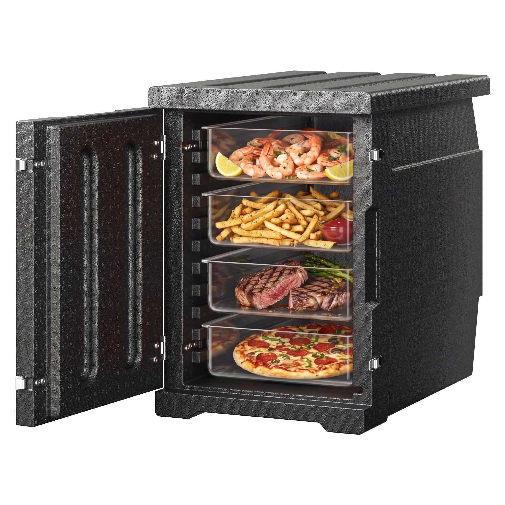 Eristetty ruoan kuljetuslaatikko North Craft EP-90L, 640x435x600mm, Musta