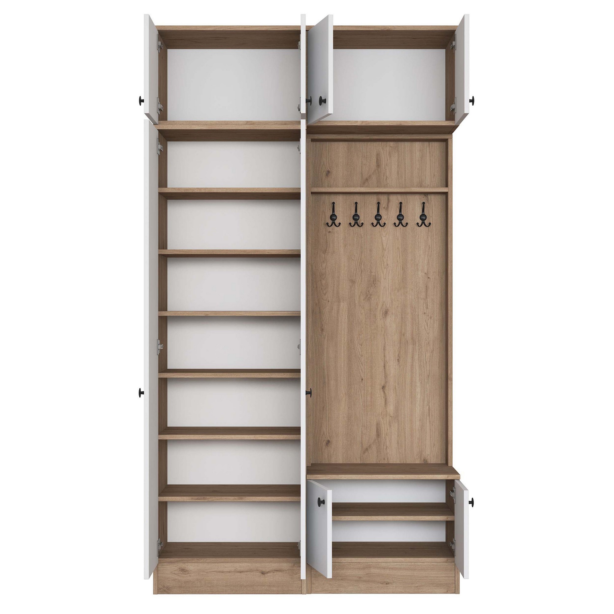 Eteisen säilytyskokonaisuus Valento Furniture EA144, 119.6x226.4cm