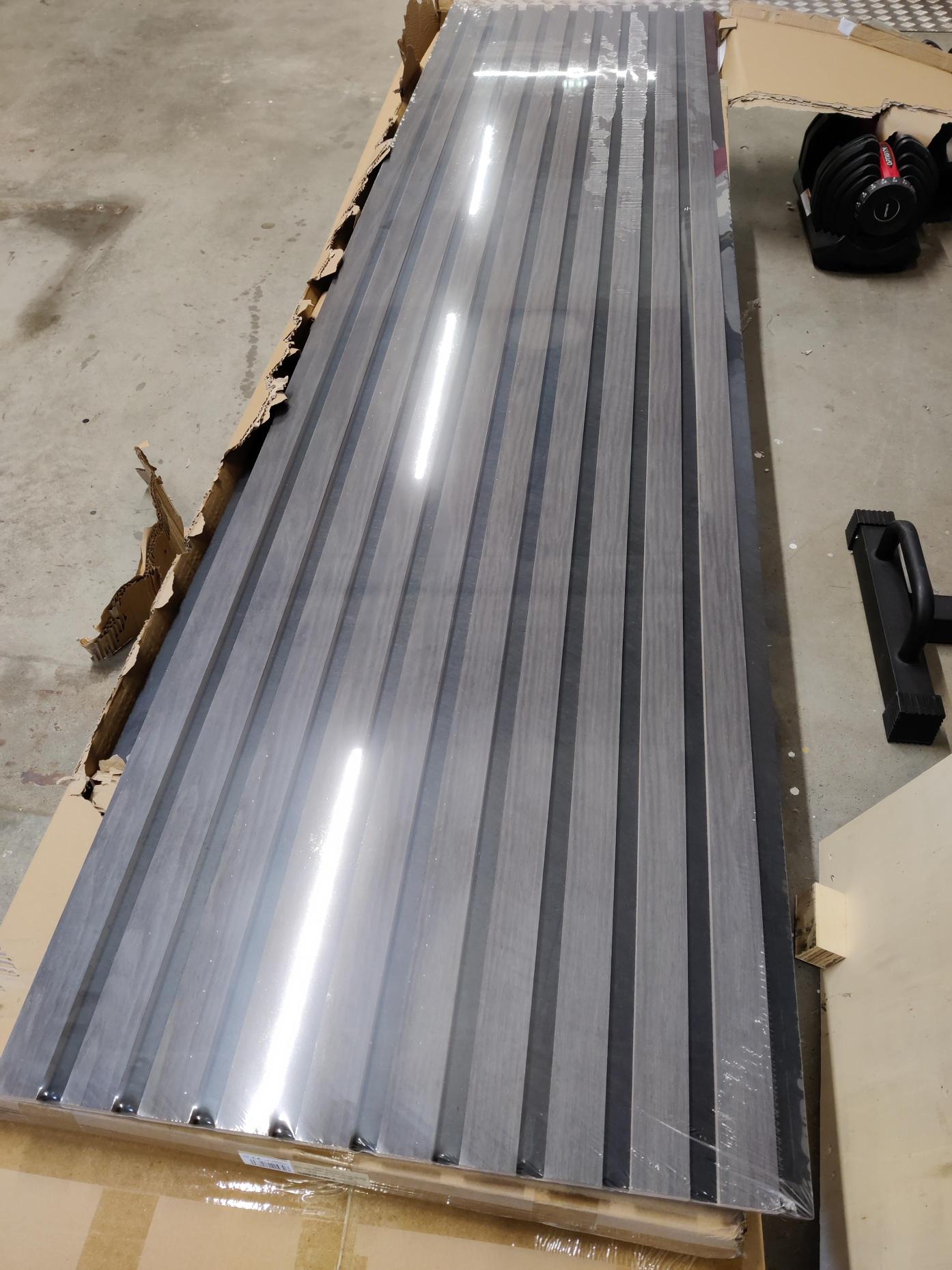 Akustiikkalevy Ampiaisevella VN40, puuviilupintainen, 2400x600 mm, harmaa tammi, 2-laatu
