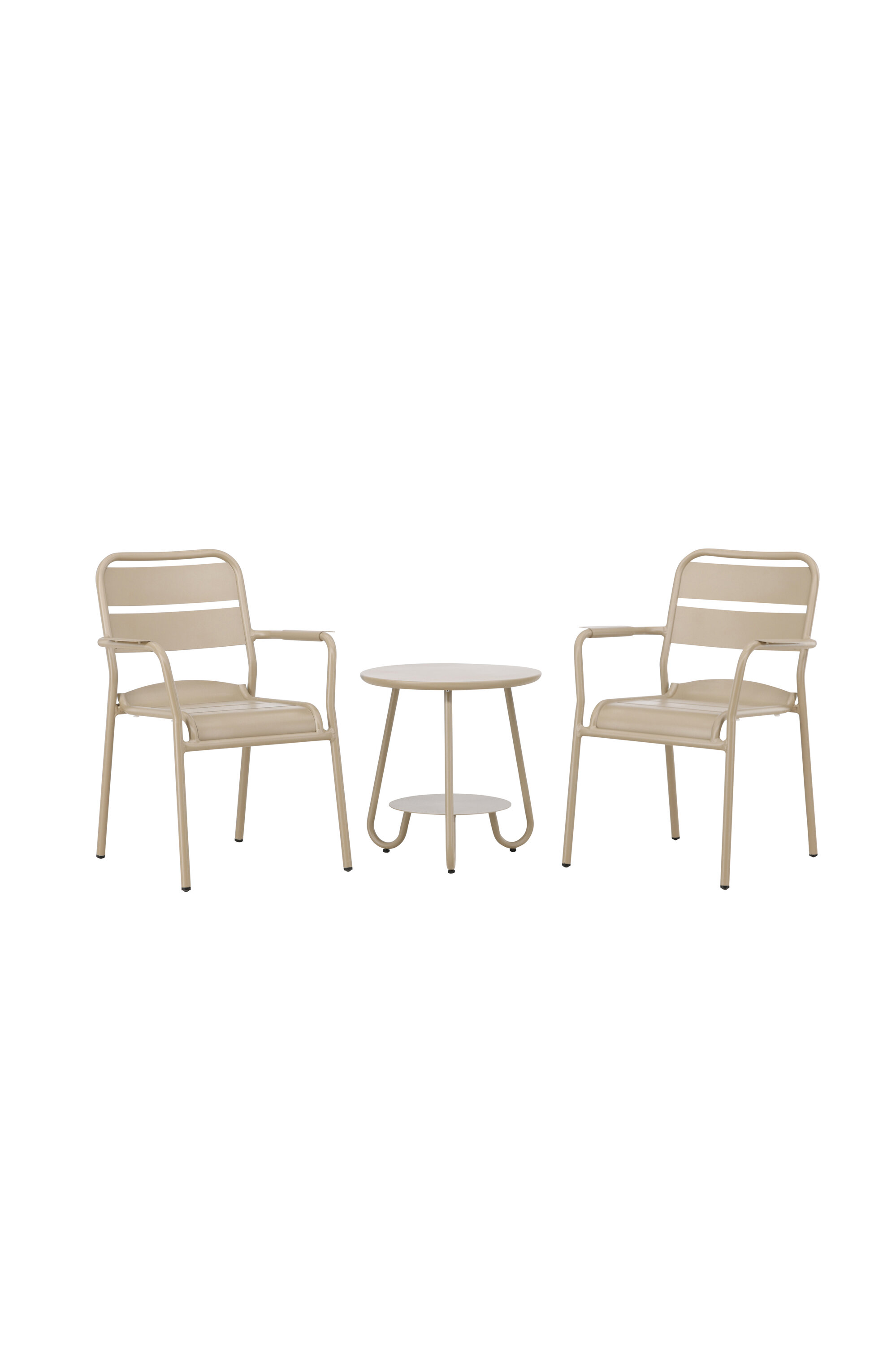 Parvekesetti Venture Home Faro, Ø50 cm pöytä + 2 tuolia, beige