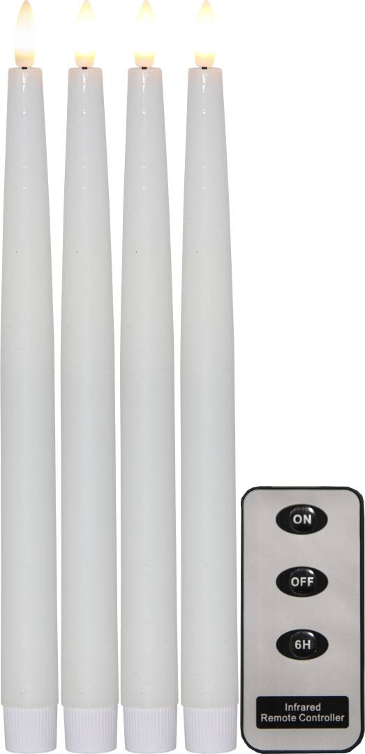 LED-antiikkikynttilät Star Trading Flamme, 28,5 cm, 4 kpl, valkoinen