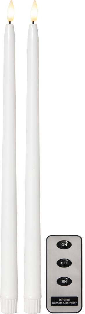 LED-antiikkikynttilä Star Trading Flamme Slim, 38 cm, 2 kpl, valkoinen