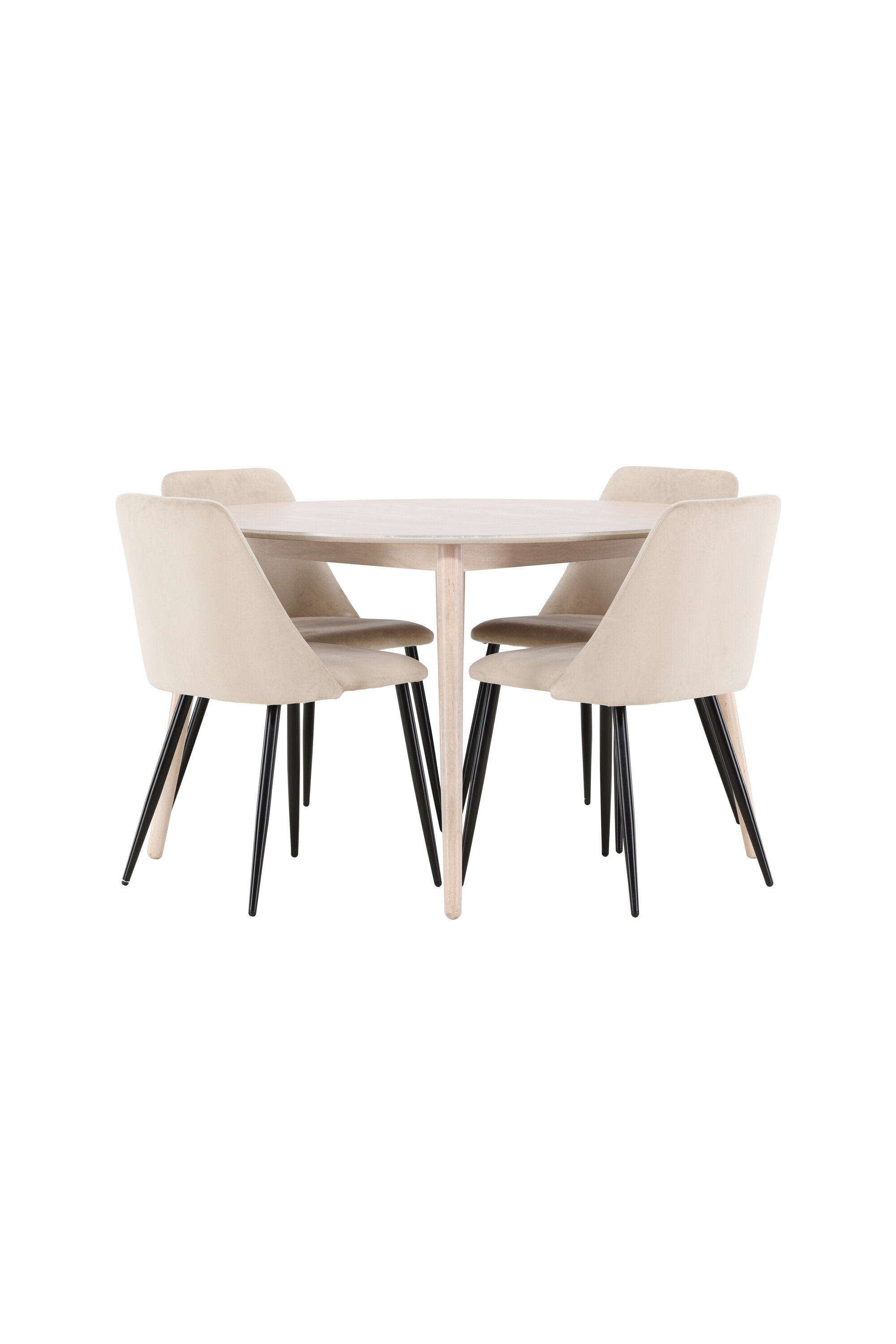 Ruokailuryhmä Venture Home Flora/Night, Ø120cm pöytä + 4 tuolia, beige