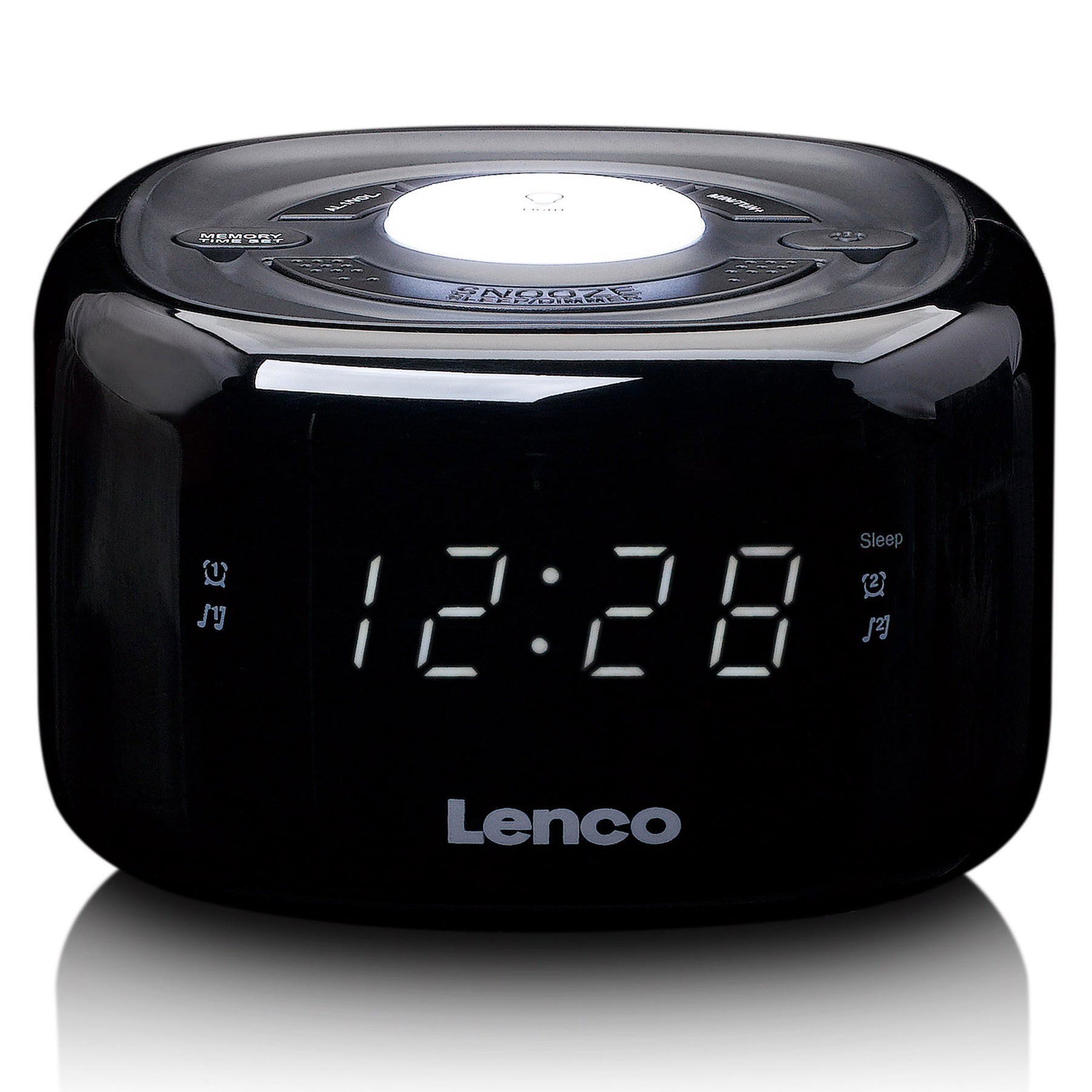 Kelloradio yöpöytävalolla Lenco CR12BK, musta