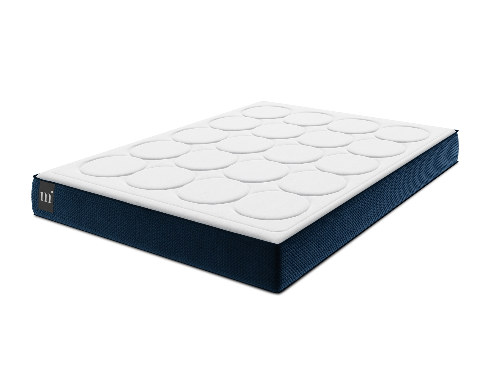 Joustinpatja Micadoni Kavaja, Memory Foam, 7 mukavuusvyöhykettä, valkoinen/sininen