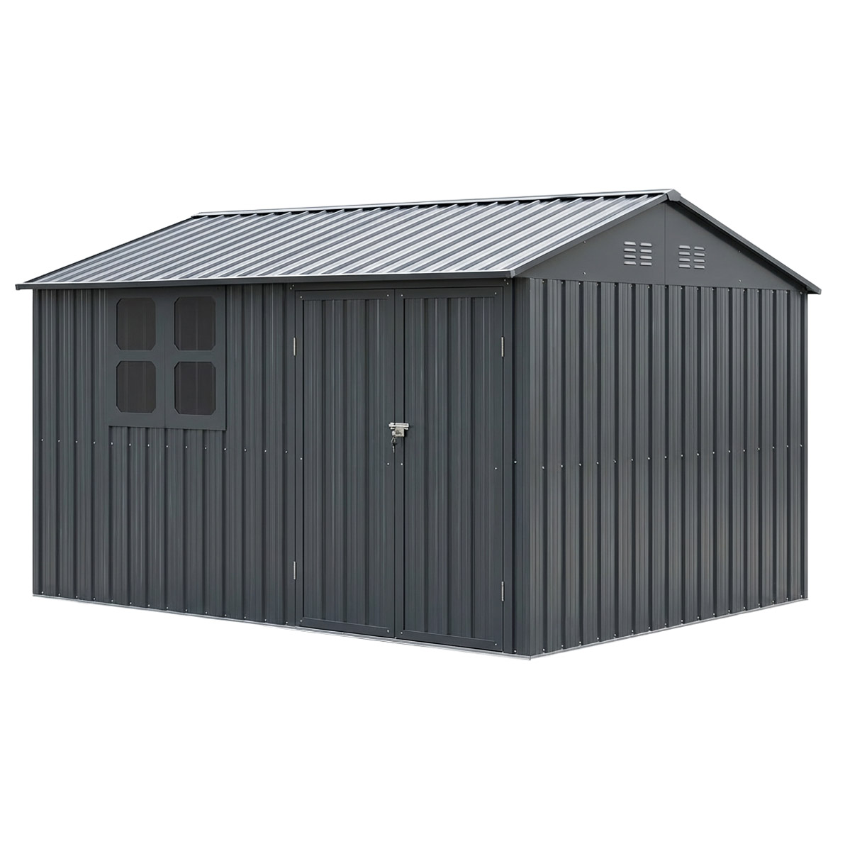 Pihavarasto Fornorth ikkunalla, 313x260x205cm, antrasiitti