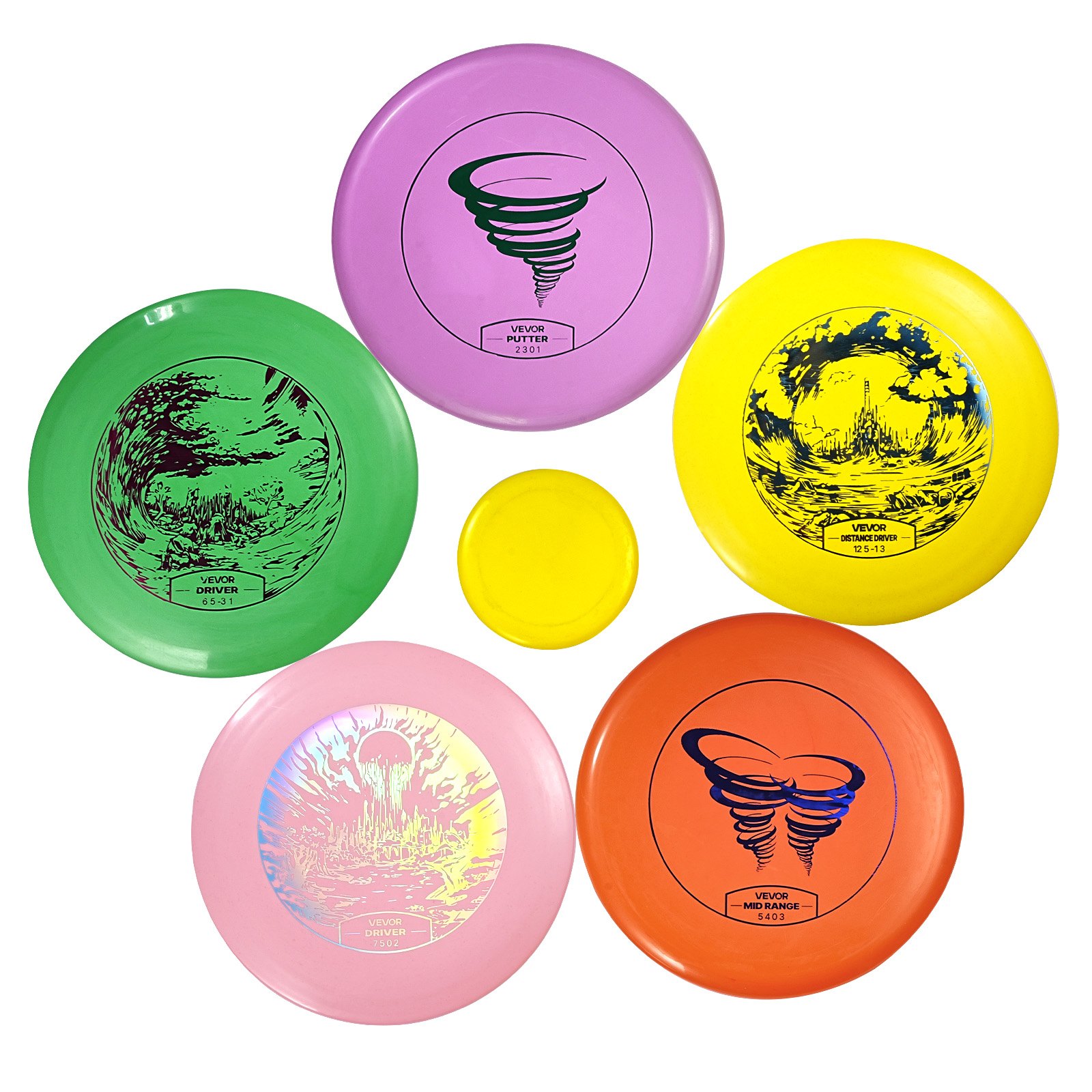 Frisbeegolfsetti North Craft, Aloittelijoille, 5+1 kiekkoa, monivärinen