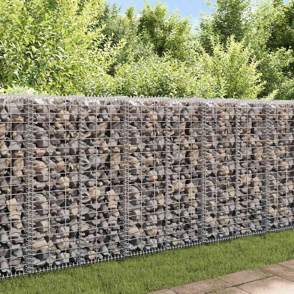 Gabion-kivikori kansilla, galvanoitu teräs, 20x20x100cm