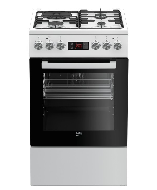 Kaasuliesi sähköuunilla Beko FSE53320DWCS, 50cm, valkoinen