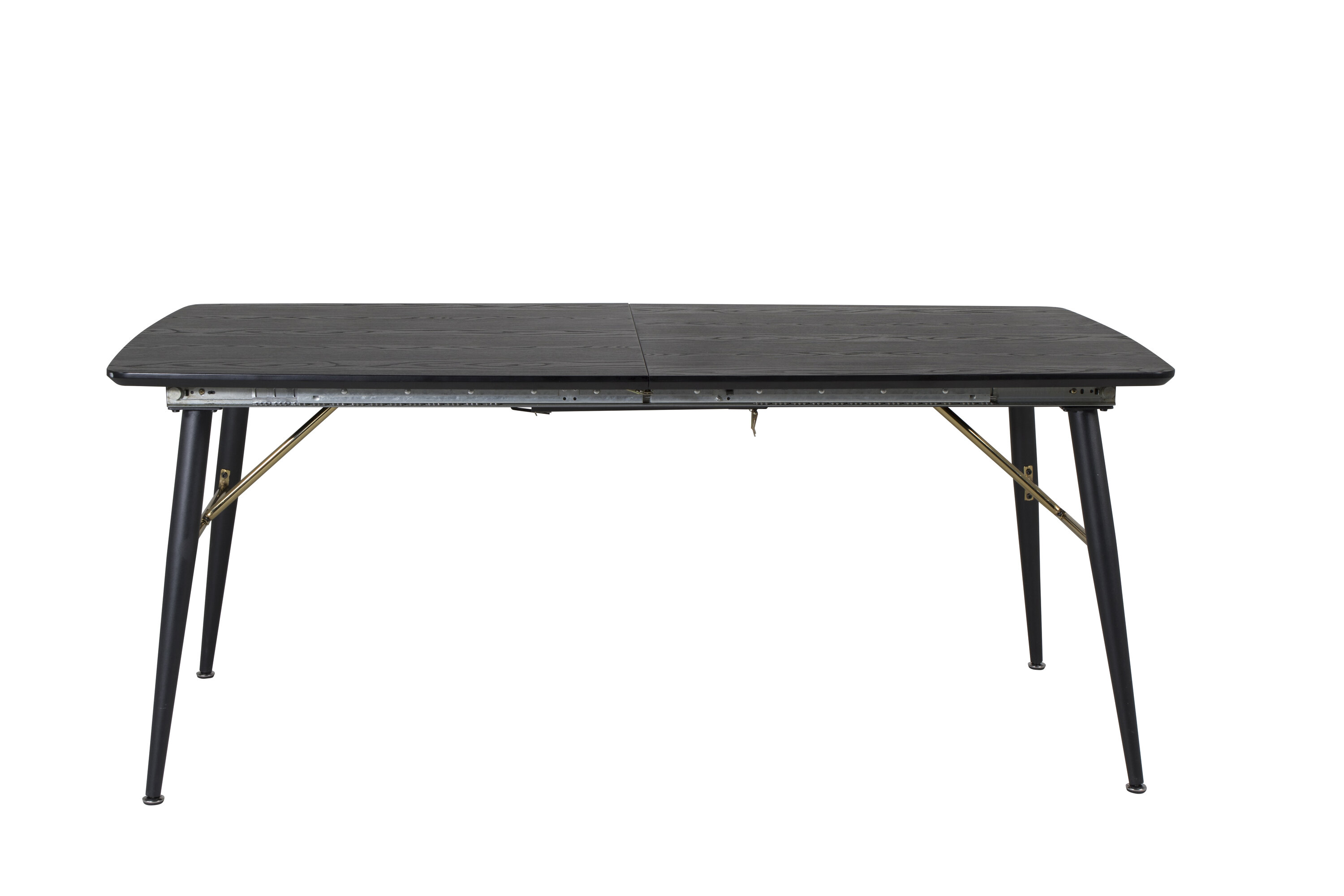 Jatkettava ruokapöytä Venture Home Gold, 180/220x85 cm, musta