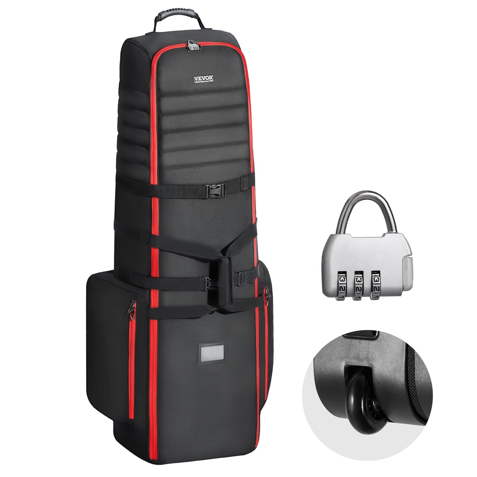 Golflaukku North Craft, 1800D Oxford, 520x450x1420mm, musta/punainen