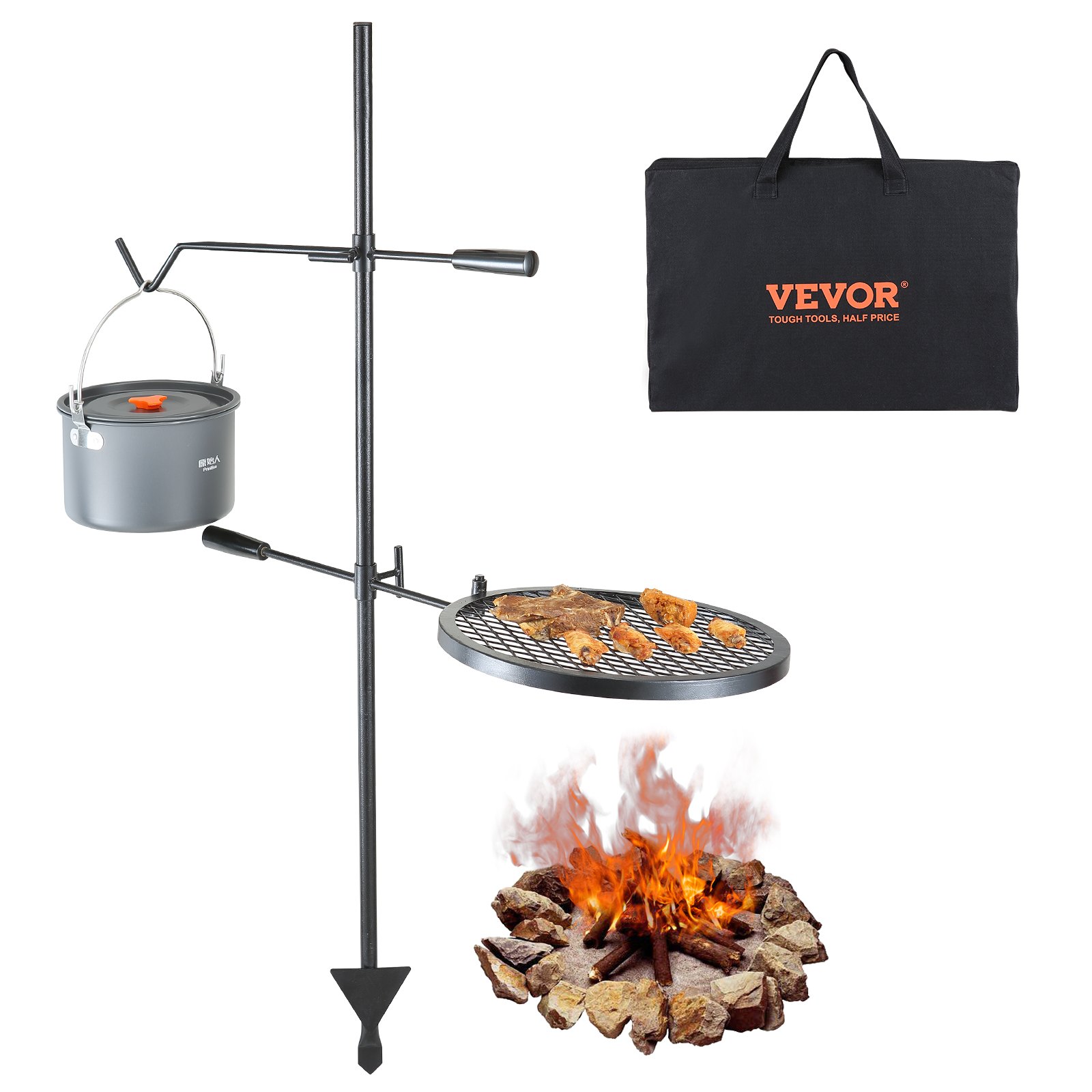 Grilliritilä North Craft JY-XZKJ-04, 81.5x36cm, säädettävä, teräs