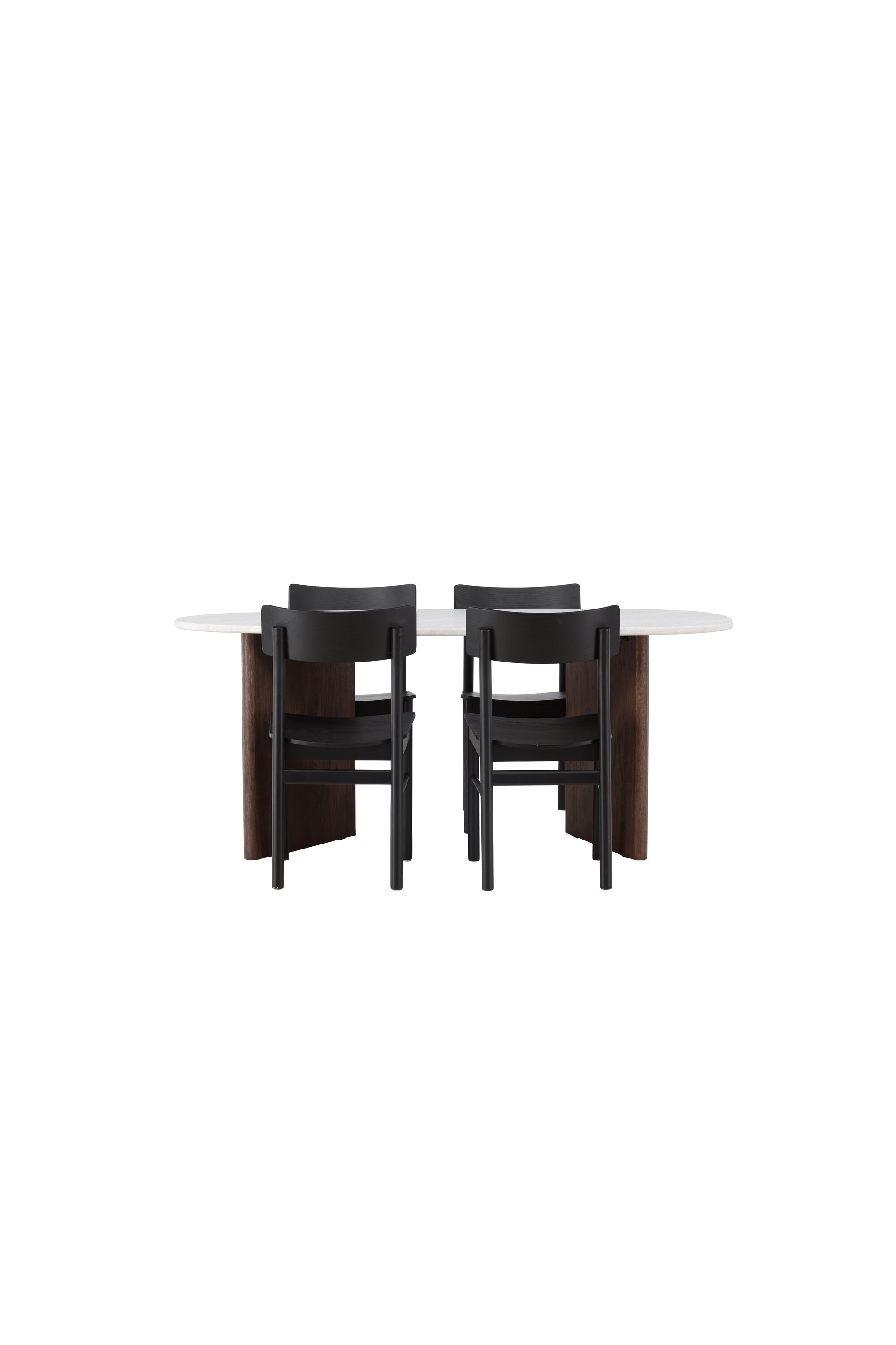 Ruokailuryhmä Venture Home Grönvik/Montros, 180x75 cm pöytä + 4 tuolia, mokka/luonnonvärinen/vaaleanharmaa