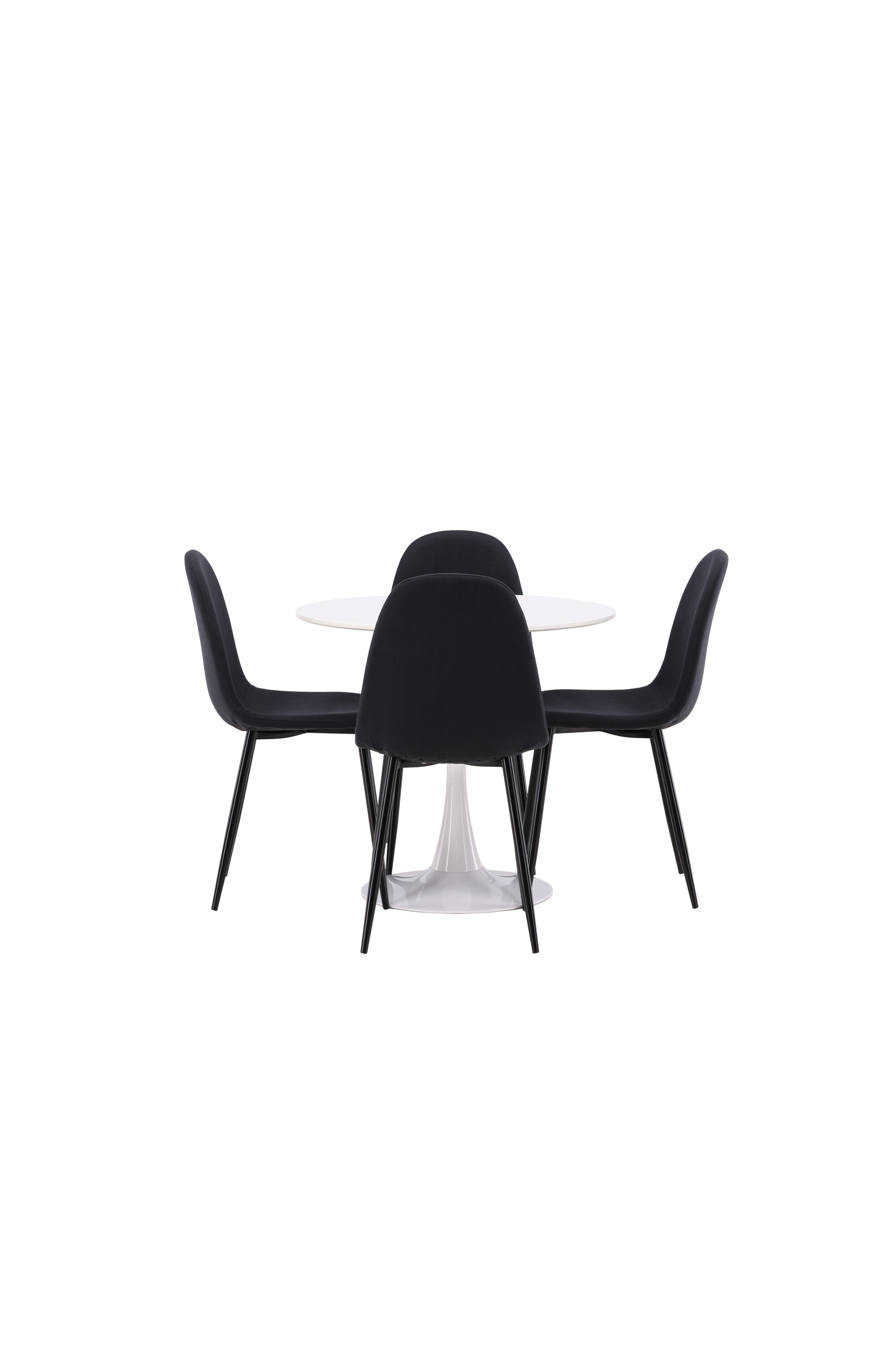 Ruokailuryhmä Venture Home Hamden/Polar, Ø80 cm pöytä + 4 tuolia, valkoinen/musta