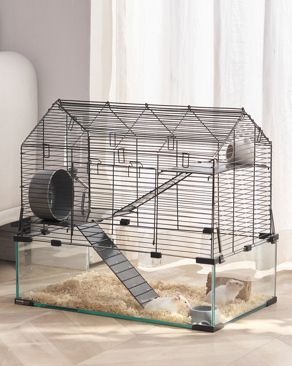 Hamsterihäkki North Craft, 67x46cm, läpinäkyvä, musta