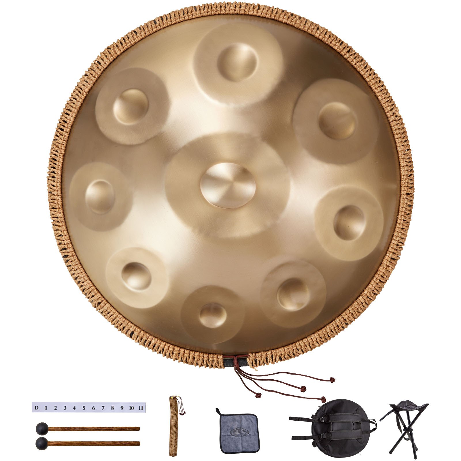 Handpan-rumpu North Craft Golden-9, 56cm, 9-ääninen, D-väri, kultainen