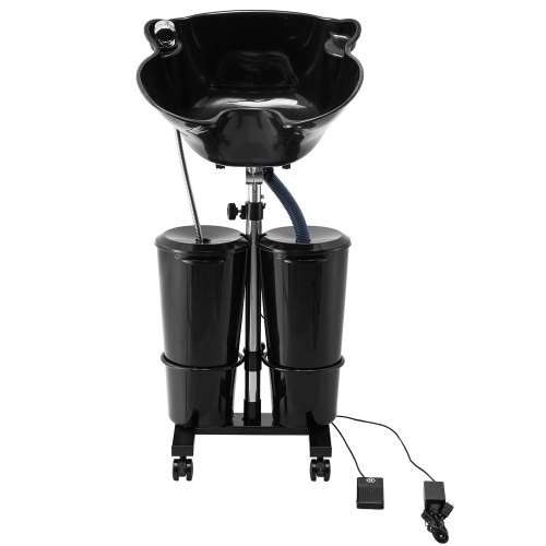 Hiustenpesuallas North Craft kampaamoon, 480x500x(1030-1400)mm, Musta