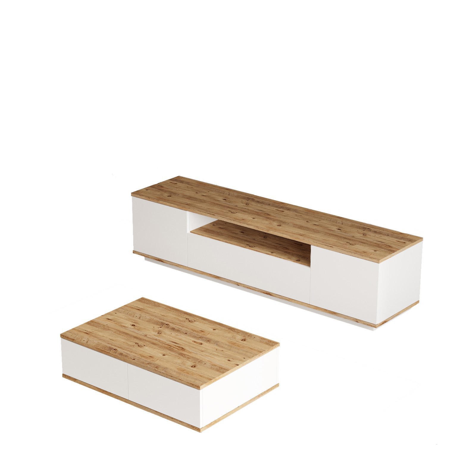 Huonekalusetti Valento Furniture FR17-AW mänty/valkoinen