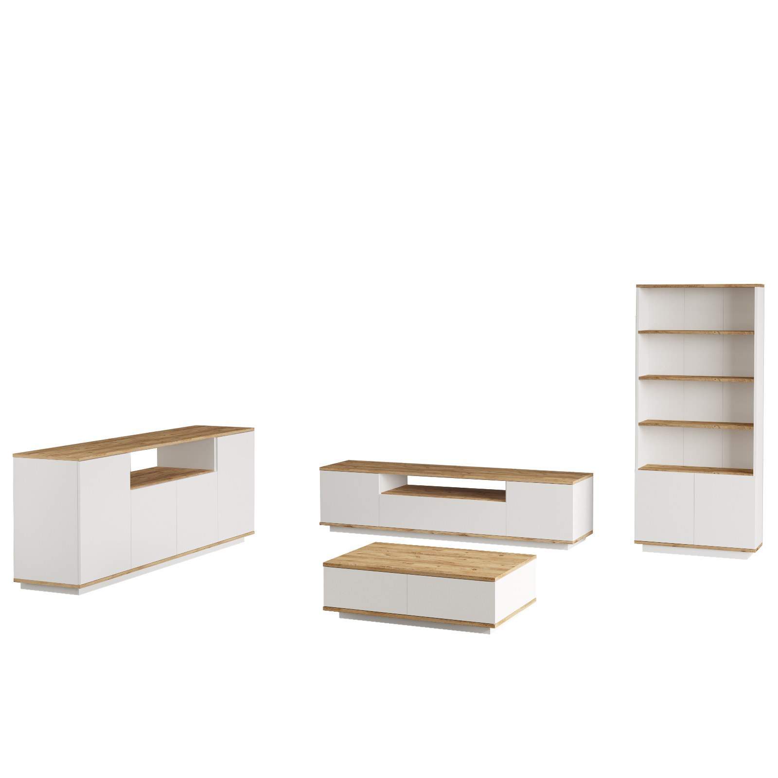 Huonekalusetti Valento Furniture FR19-AW mänty/valkoinen