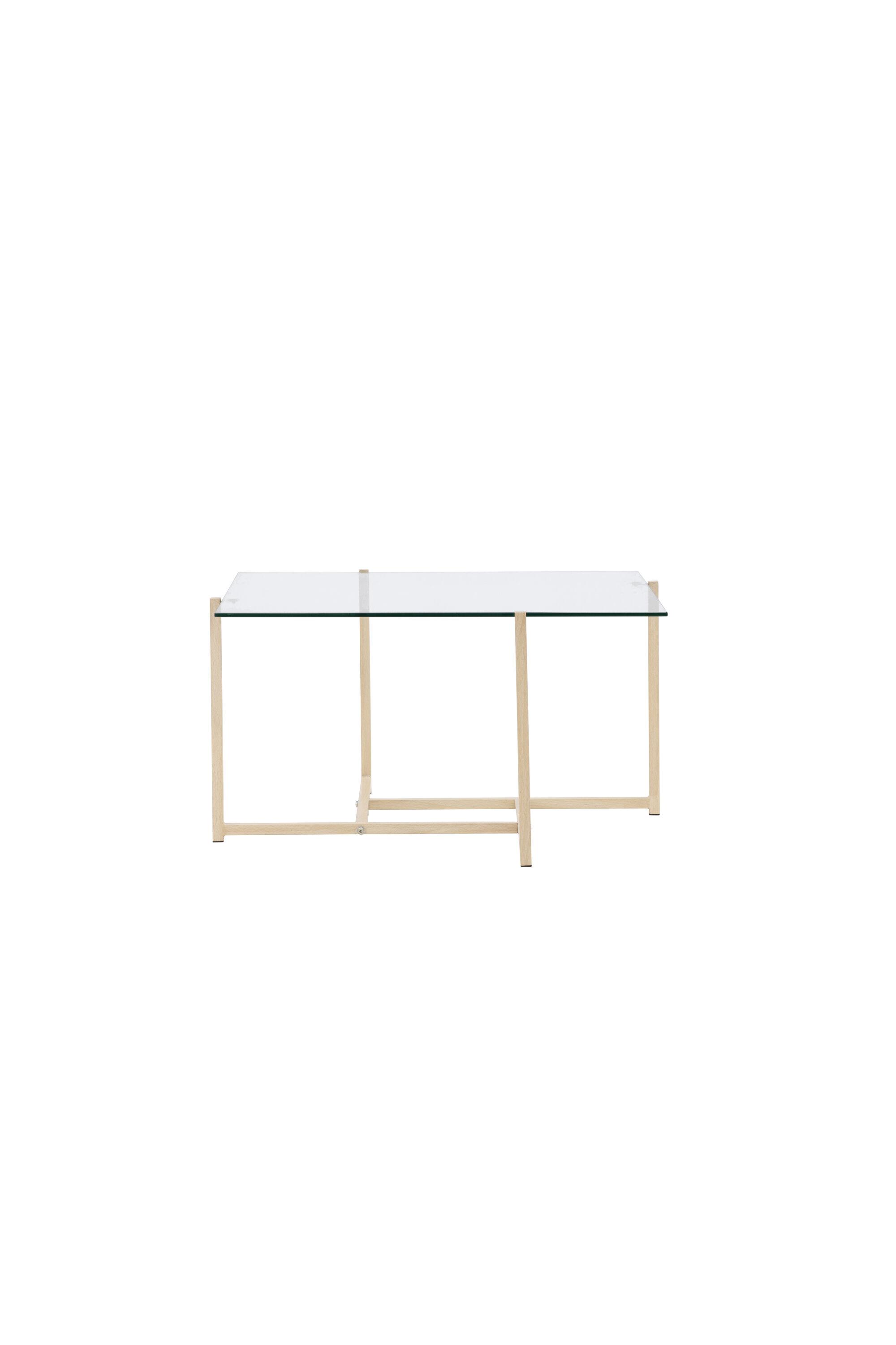 Sohvapöytä Venture Home Hybrid, 80x80 cm, lasi/teräs