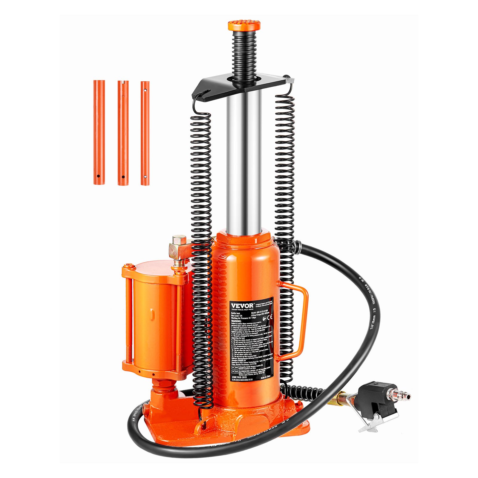 Hydraulinen pullotunkki North Craft QJD-012S-01QD, 12T, 265-505mm, oranssi