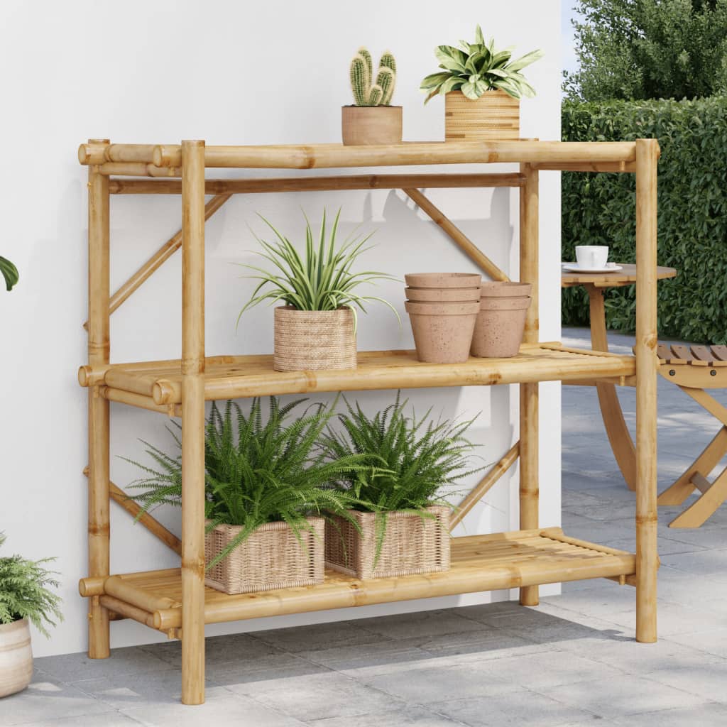 Hylly 3-tasoinen 100x40x90 cm bambu
