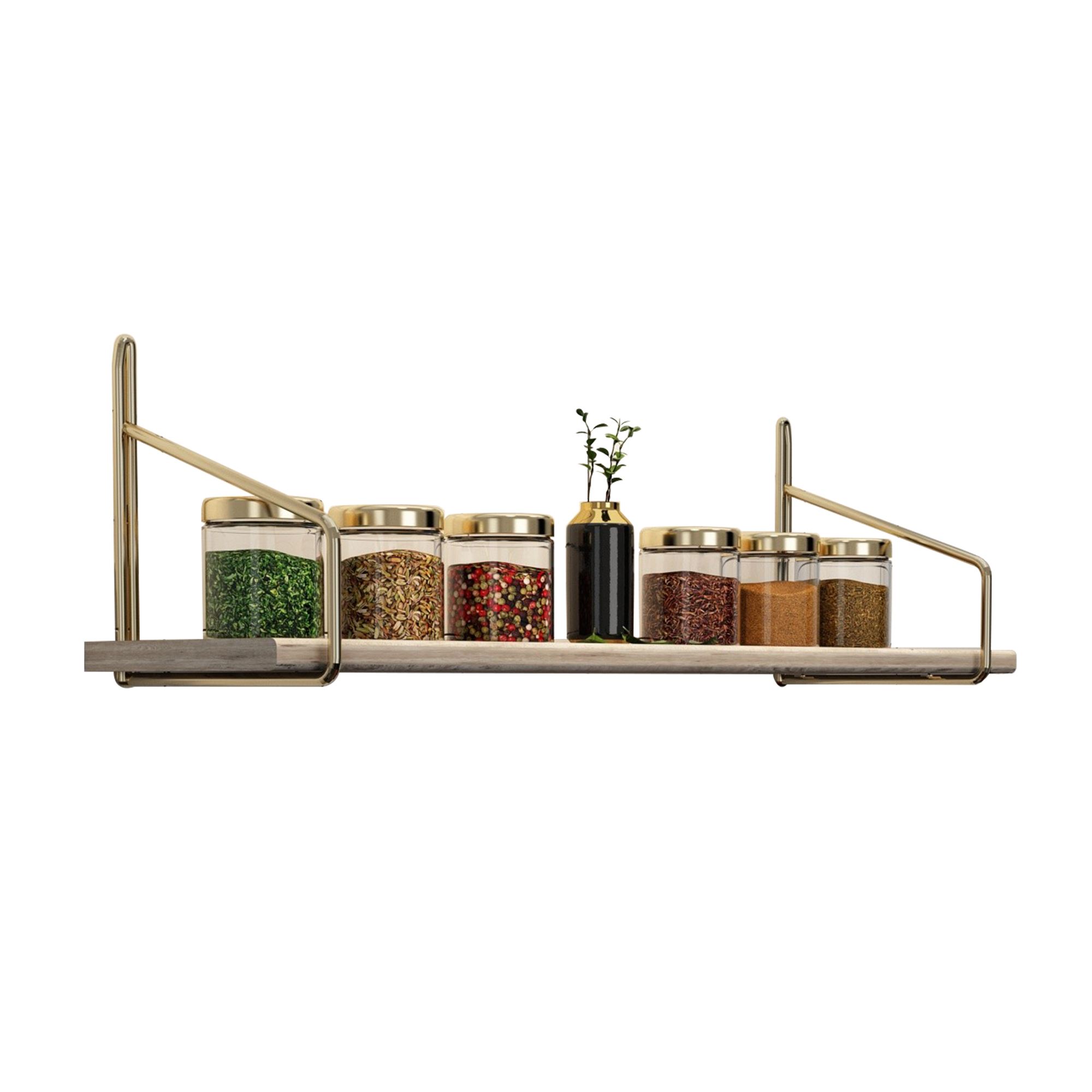Seinähylly Valento Furniture Duvar Rafi, 60 cm, kulta-ruskea