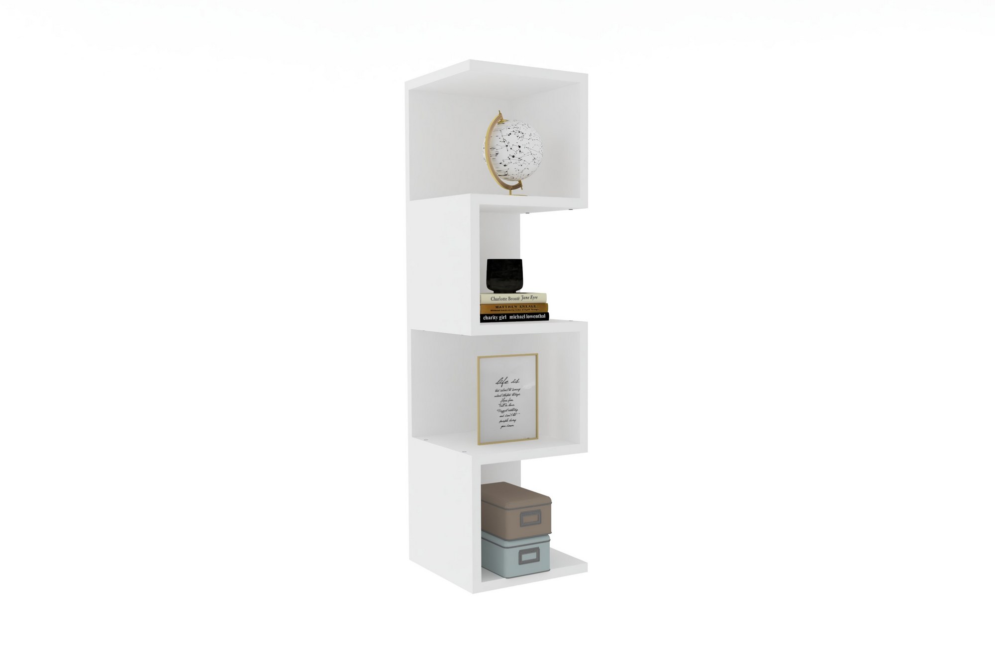 Kirjahylly Valento Furniture Alin, 27x95x25cm, Valkoinen