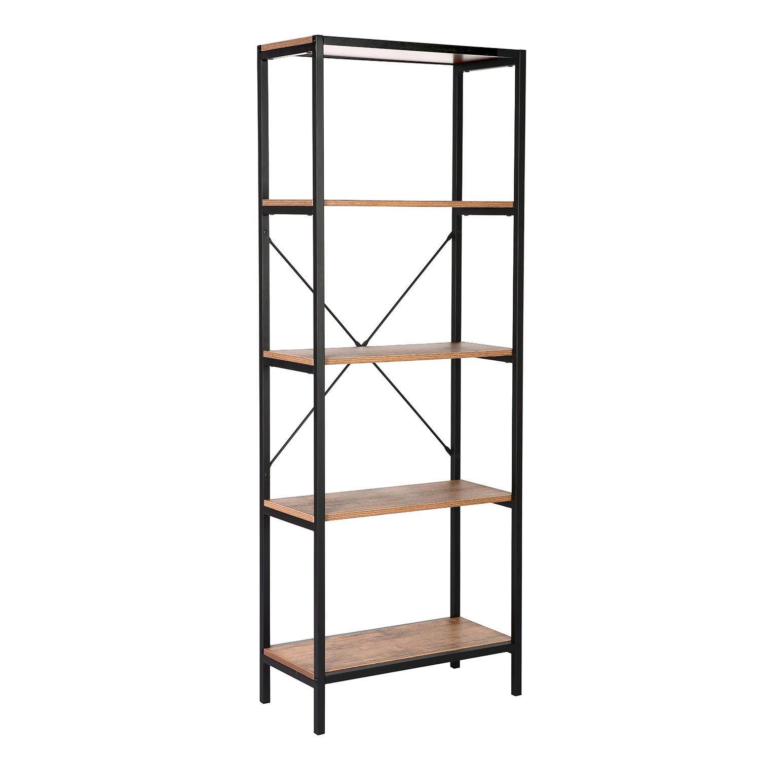 Hylly Home4You Lavina, 60x30x165cm, Tuhka/Musta