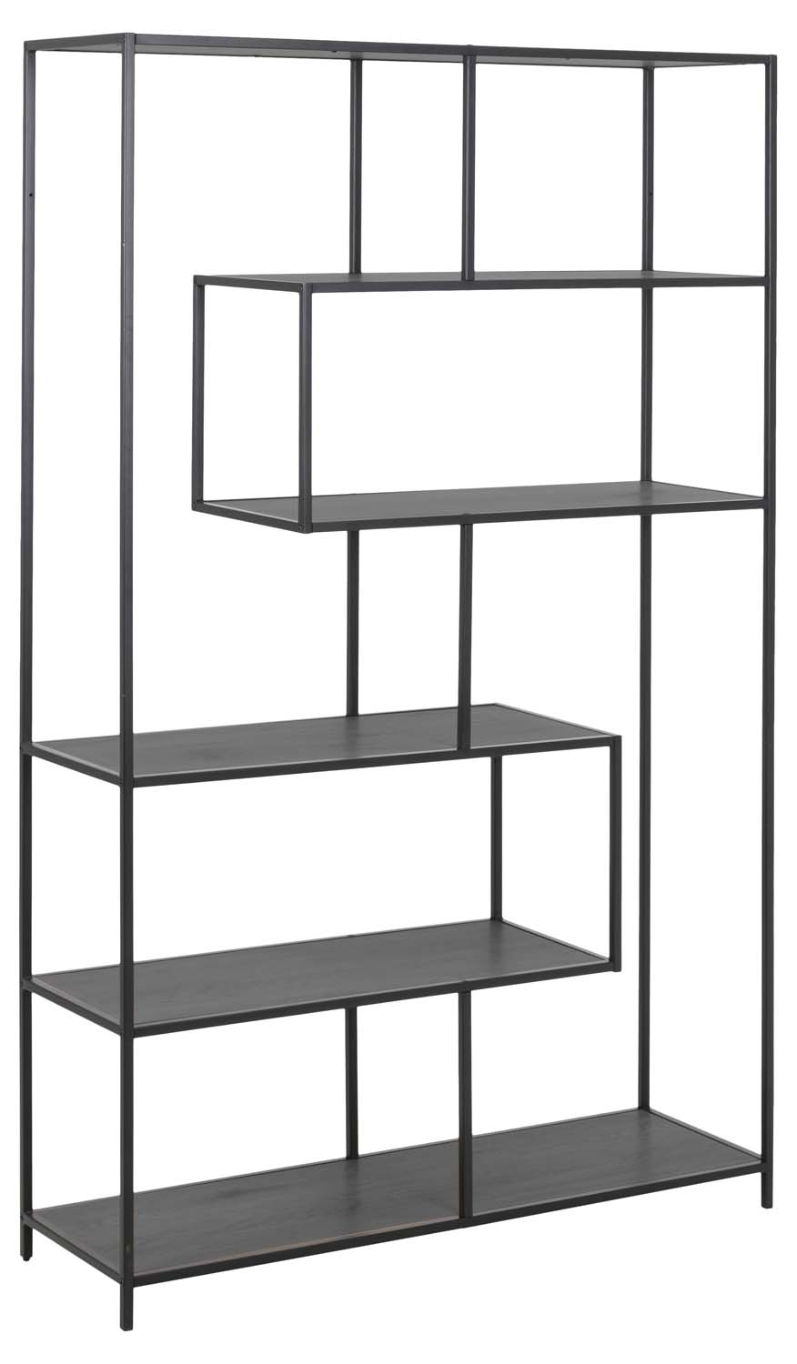 Hylly Home4You Seaford, 114x35x185cm, Musta