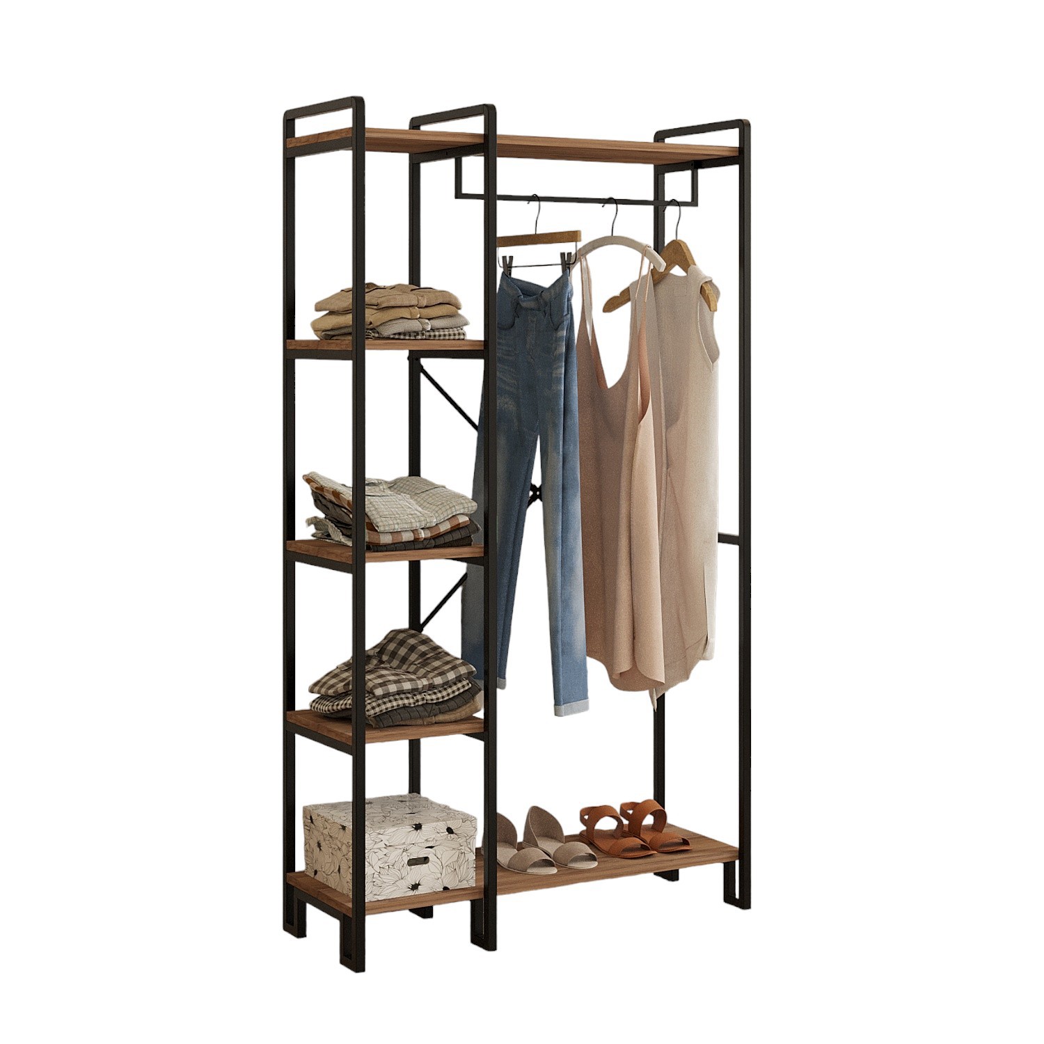 Eteiskaluste Valento Furniture Rex, 163x34x90cm, Atlantic Pine/Musta